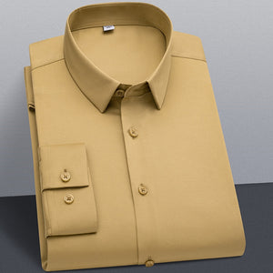 Men's Polyester Turn-Down Collar Single Breasted Casual Shirt