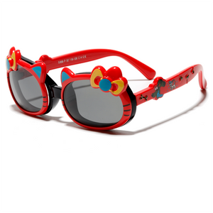 Kid's Cat Eye Acetate Frame Flexible Anti UV Shades Sunglasses