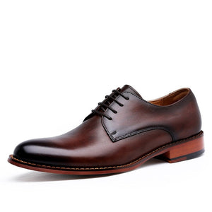 Men's Pointed Toe Lace-Up Genuine Leather Formal Dress Shoes