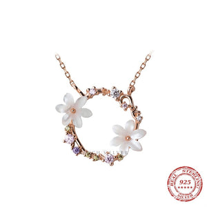 Women's 100% 925 Sterling Silver Zircon Link Chain Necklace