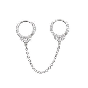 Women's 100% 925 Sterling Silver Zircon Luxury Hoop Earrings
