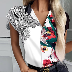 Women's Cotton Single Breasted Vintage Casual Wear Sexy Blouse
