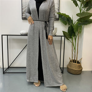 Women's Arabian Polyester Full Sleeve Striped Pattern Casual Dress