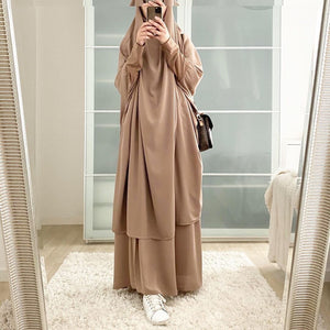 Women's Arabian Cotton Full Sleeve Solid Pattern Elegant Dress