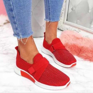 Women's Mesh Square Toe Slip-On Closure Patchwork Casual Shoes