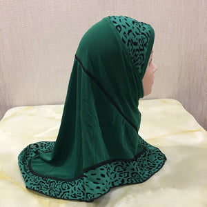 Women's Arabian Polyester Headwear Leopard Printed Hijabs