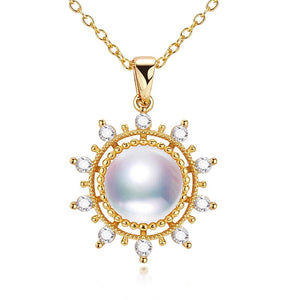Women's Gold Filled Freshwater Pearl Vintage Round Necklace