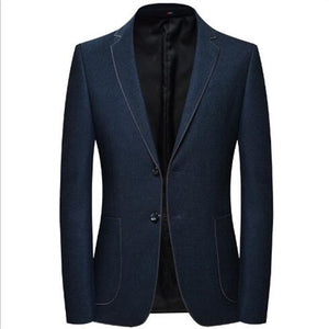 Men's Notched Collar Long Sleeve Single Breasted Formal Blazers