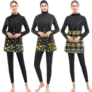 Women's Arabian Nylon Long Sleeves Printed Trendy Swimwear