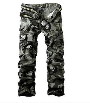 Men's Polyester Full Length Zipper Fly Camouflage Trousers