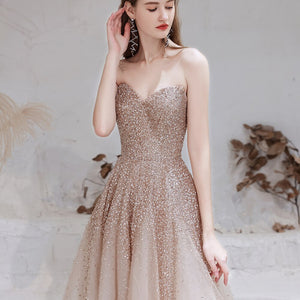 Women's Sweetheart Neck Polyester Sleeveless Luxury Maxi Dress