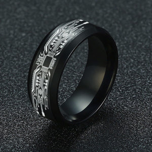 Men's 100% Stainless Steel Round Pattern Trendy Wedding Rings
