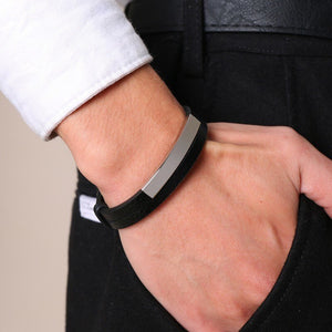 Men's Genuine Leather Toggle Clasp Round Pattern Trendy Bracelet