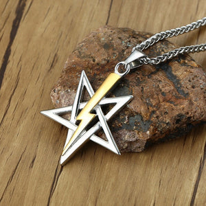 Men's Stainless Steel Metal Link Chain Star Trendy Necklace