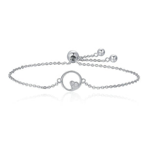 Women's 100% 925 Sterling Silver Round Shape Zircon Bracelet