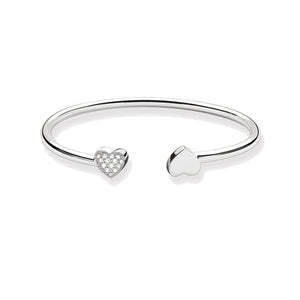 Women's 100% 925 Sterling Silver Heart Pattern Romantic Bracelet