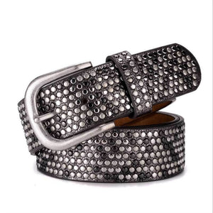 Women's Cowskin Pin Buckle Vintage Dot Rivet Luxury Casual Belt