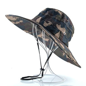 Women's Polyester Sun Protection Camouflage Anti-UV Bucket Hats