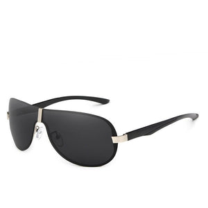 Men's Alloy Frame Polarized Rimless Pattern Driving Sunglasses