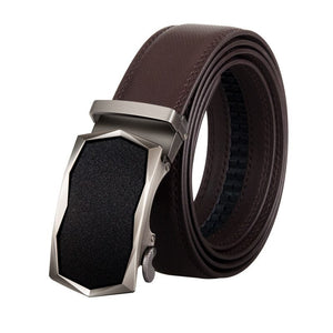 Men's Cowskin Metal Buckle Trendy Waistband Solid Strap Belt