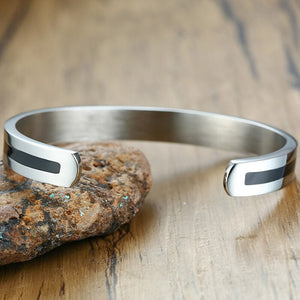 Men's Stainless Steel Toggle Clasp Round Pattern Casual Bracelet