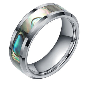 Men's 100% Tungsten Round Pattern Prong Setting Wedding Rings