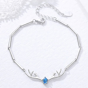 Women's 100% 925 Sterling Silver Rhinestone Trendy Charm Bracelet