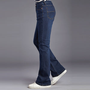 Women's Denim Full Length Zipper Fly Plain Pattern Jeans Pants