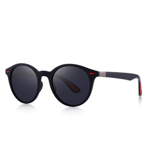 Men's Plastic Frame Polycarbonate Lens Trendy Round Sunglasses