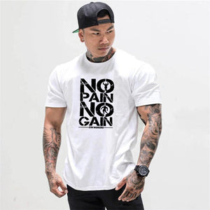 Men's Cotton O-Neck Short Sleeve Printed Pattern Sport T-Shirt