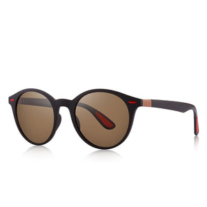Men's Plastic Frame Polycarbonate Lens Trendy Round Sunglasses