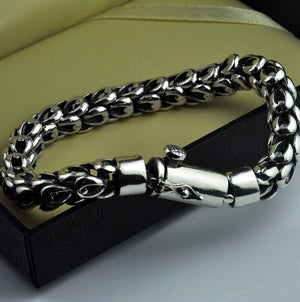 Men's 100% 925 Sterling Silver Geometric Vintage Ethnic Bracelet