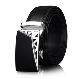 Men's Cowskin Genuine Leather Automatic Buckle Strap Casual Belts