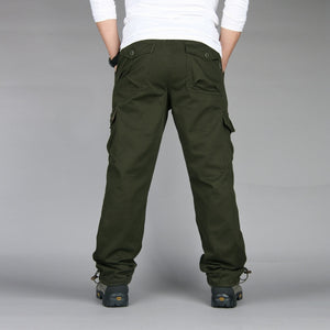 Men's Cotton Mid Elastic Waist Closure Plain Casual Wear Trousers