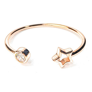 Women's 100% 925 Sterling Silver Star Pattern Trendy Bracelet