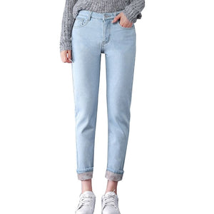 Women's Cotton High Waist Button Fly Closure Solid Casual Pants
