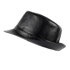 Men's Faux Leather Casual Wear Solid Pattern Warm Brim Hats
