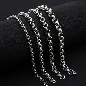Men's 100% 925 Sterling Silver Link Chain Elegant Necklaces