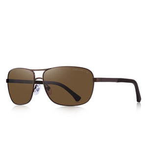 Men's Alloy Frame Polarized Classic Rectangle Pattern Sunglasses