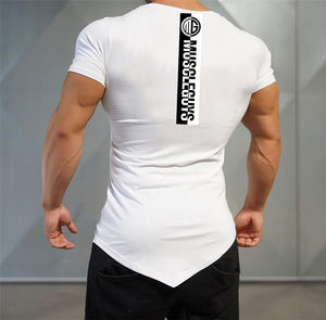Men's V-Neck Cotton Short Sleeve Quick Dry Gym Wear T-Shirt