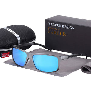 Men's Aluminium Magnesium Frame Polarized Rectangular Sunglasses