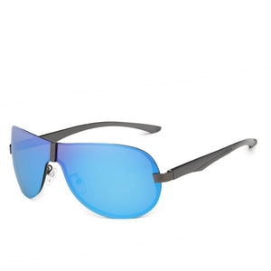 Men's Alloy Frame Polarized Rimless Pattern Driving Sunglasses
