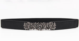 Women's PU Leather Buckle Closure Floral Wedding Trendy Belts