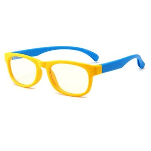 Kid's Acetate Frame Polycarbonate Lens Anti-Blue Oval Glasses