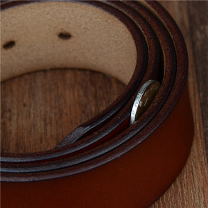 Men's Cowskin Pin Buckle Closure Vintage Casual Wear Strap Belts