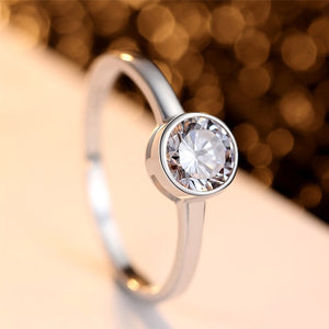Women's 100% 925 Sterling Silver Round Pattern Wedding Ring