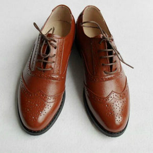 Men's Genuine Leather Pointed Toe Lace-Up Breathable Casual Shoes