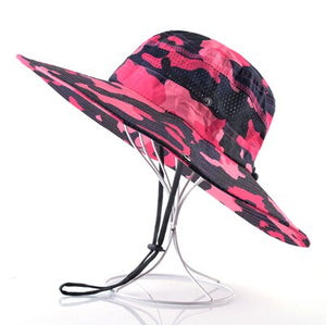 Women's Polyester Sun Protection Camouflage Anti-UV Bucket Hats