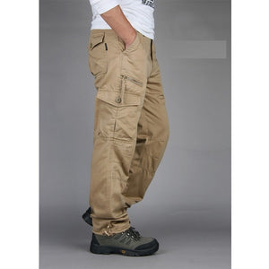 Men's Cotton Mid Elastic Waist Closure Plain Casual Wear Trousers