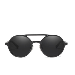 Men's Aluminum Frame Polycarbonate Lens Round Sunglasses